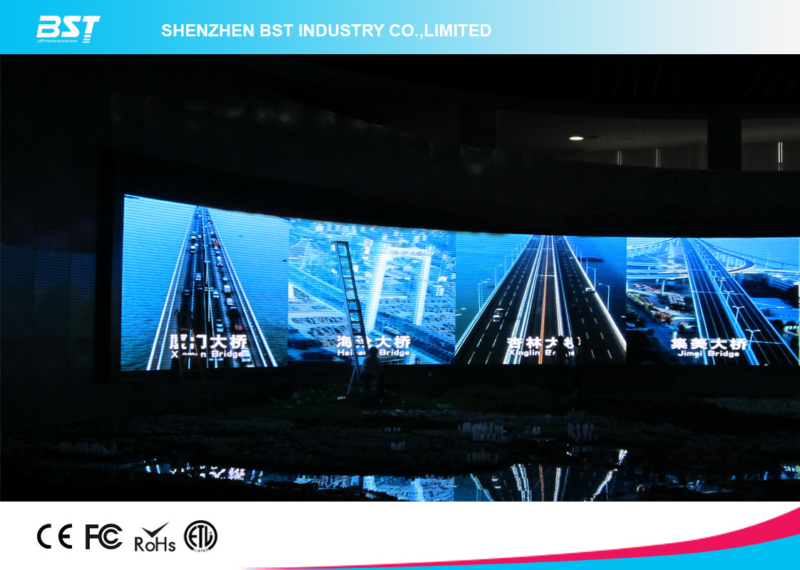 SMD2121 P4mm Indoor Full Color Advertising curved video LED screen For Shopping Malls
