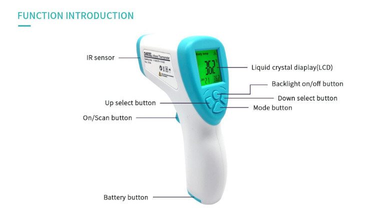 Non Contact IR Lightweight Infrared Forehead Thermometer for Baby
