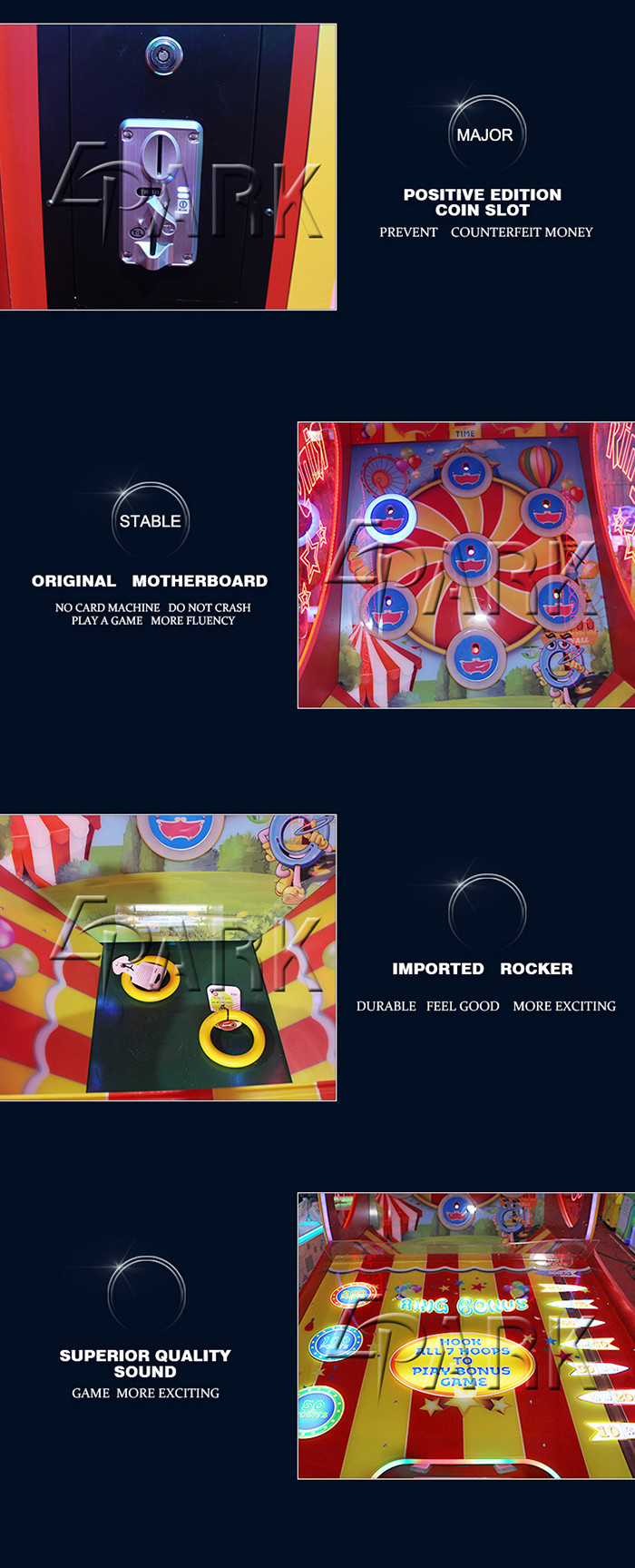 Colorful Lights Amusement Game Machines Arcade Throwing Ring Super Game Machine To Win Ticket