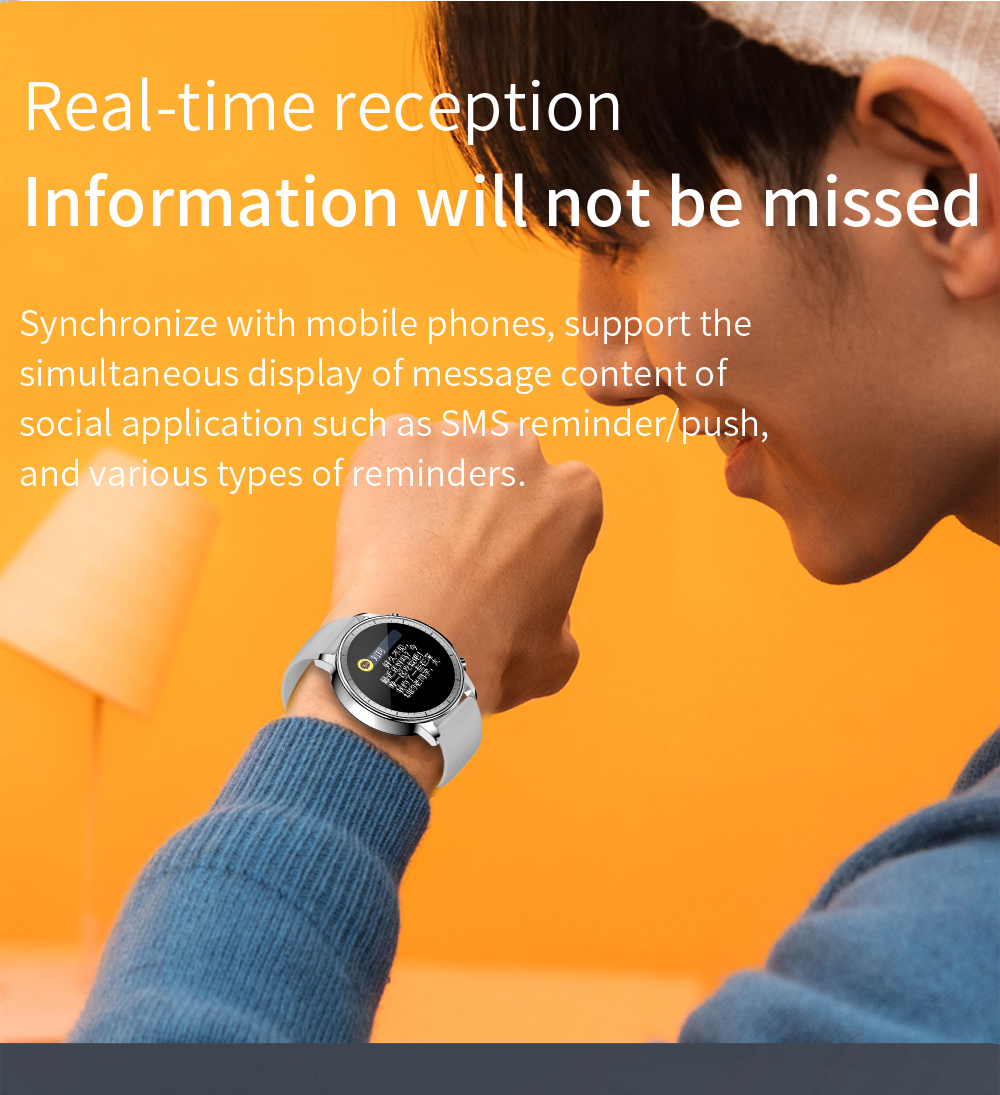 Bluetooth 5.0 RTK8762C Round Dial Smart Watch , Heart Rate Health Bracelet 240*240