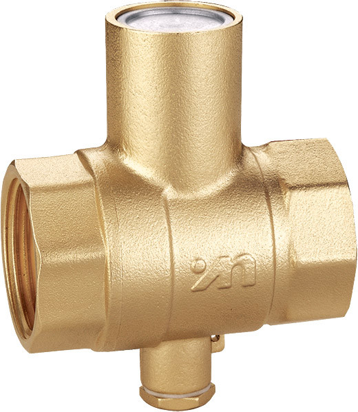 1102 straight type Magnetic Lockable Brass Ball Valve sizes DN20 DN25 DN32 DN40 DN50 with bottom outlet for thermometer