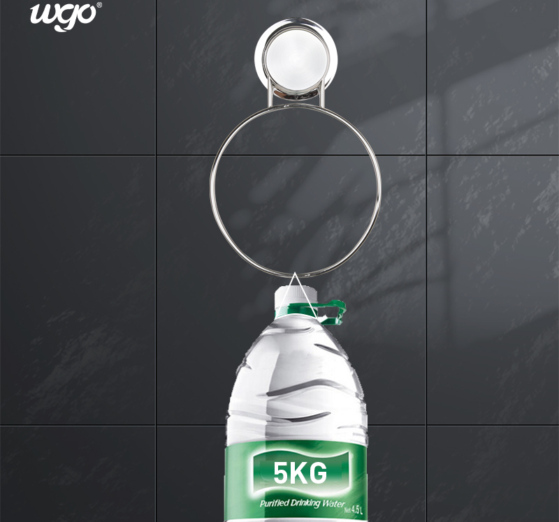 Stainless Steel Bath & Kitchen Towel Round Holder Suction Mounted Bath Towel Ring Height