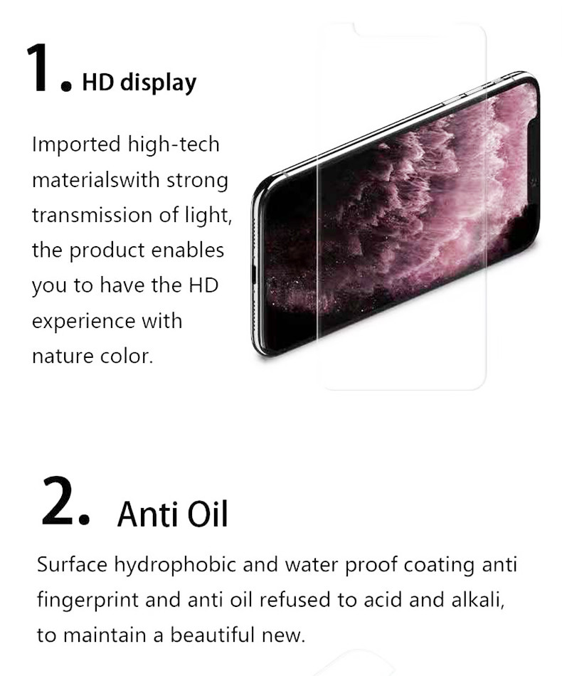 Tempered Glass Mobile Phone Screen Protector 2.5D High Clear Breaking Proof Transparent