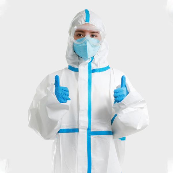 High Performance Disposable Isolation Gown , Lightweight Non Woven Isolation