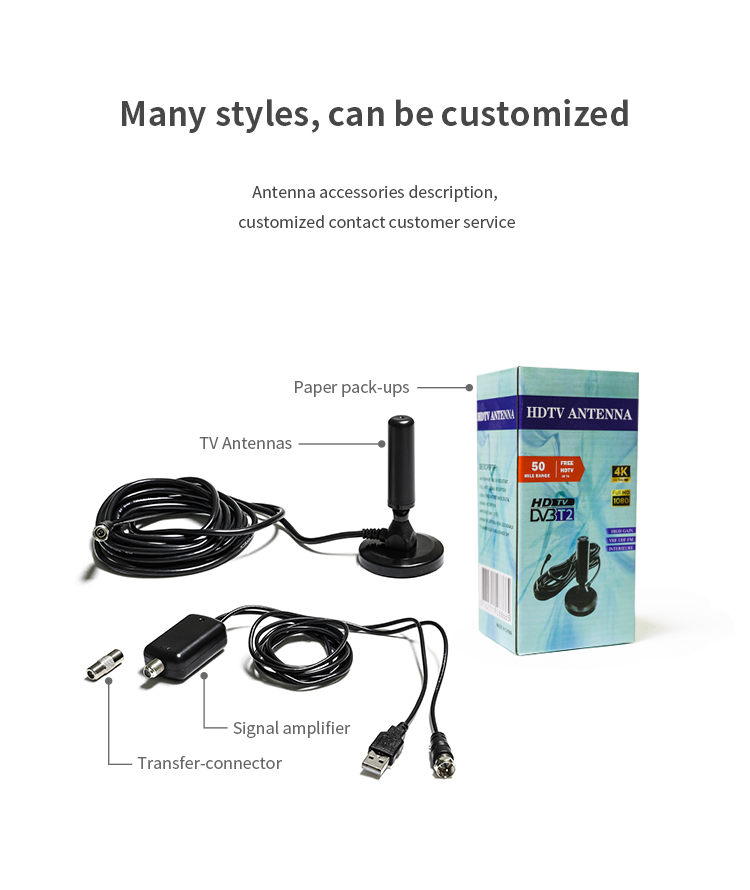 Booster ABS Indoor VHF174-230 / UHF470-860 Frequency Range Outdoor Digital TV Antenna