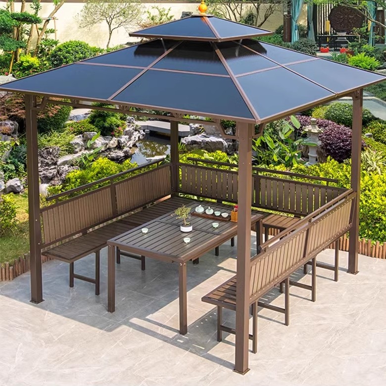 EFEN Metal Pergola Outdoor Metal Hardtop Gazebo Aluminium Roof Canopy Pavilion
