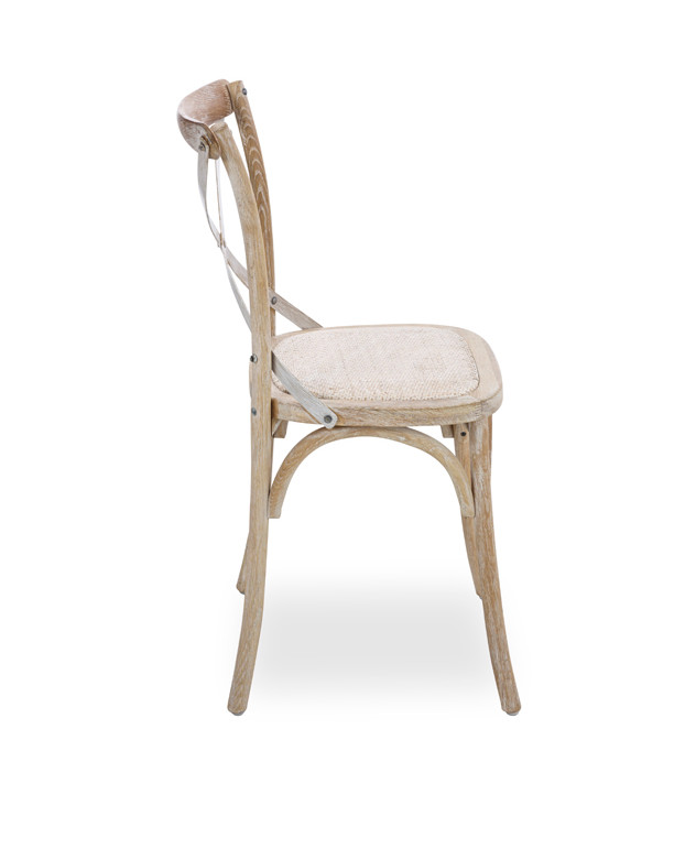 Wholesale oak wood rattan seat chairs Cross back Chair for wedding party use
