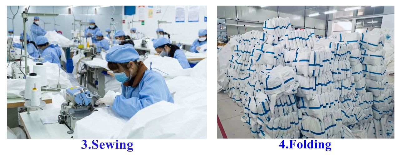 Blue SMS PP PE Disposable Gown Waterproof AAMI Level 1 2 3 4 Dental Isolation Gown
