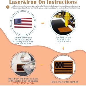 Laser Engraving Blanks Leatherette Khaki & Brown Hat Patches - PU Leather Iron