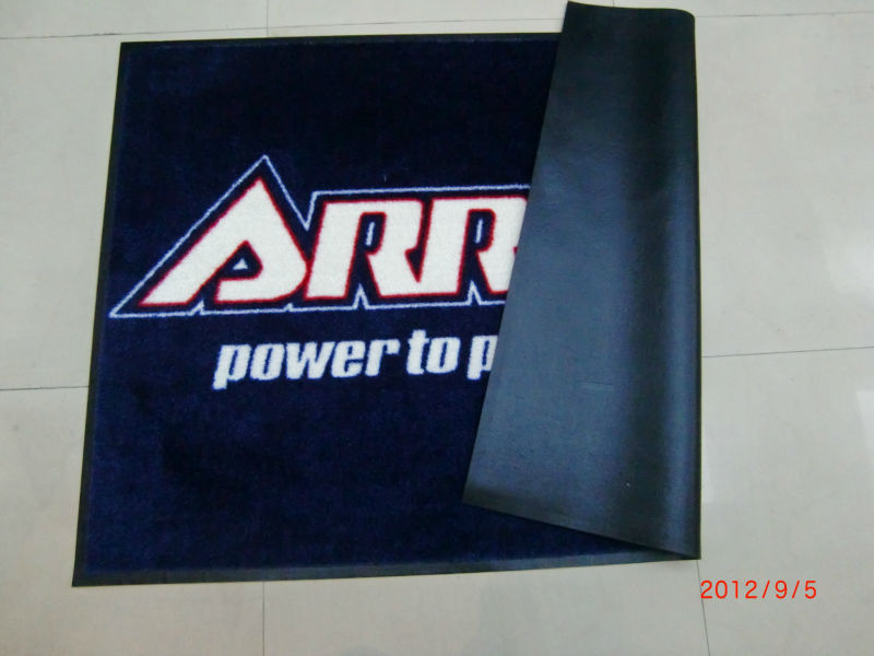Nylon printed logo mats with rubber backing