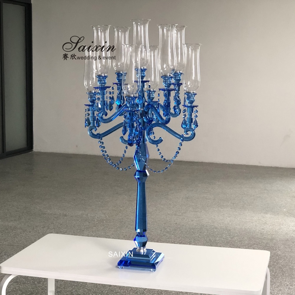 ZT-101W Luxury Wedding Party 9 Arms Candlestick Holders For Wedding Supplies