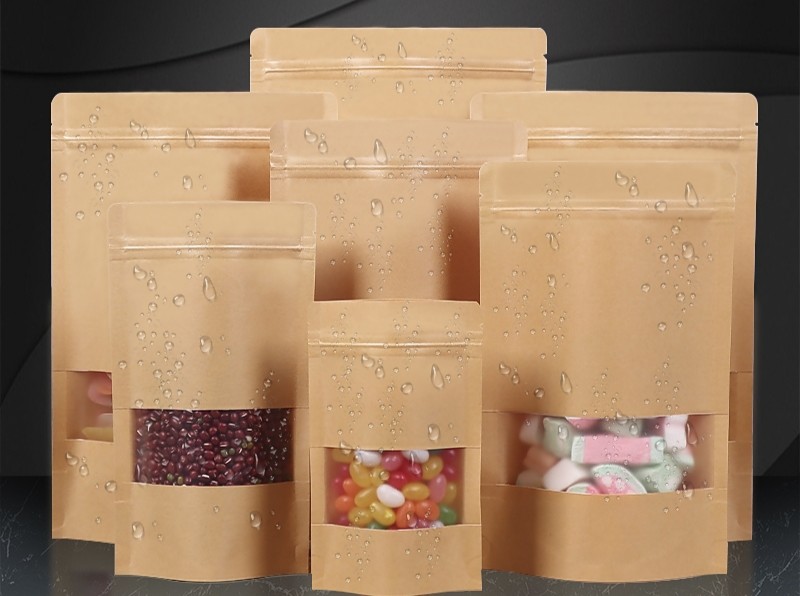 Pa 1.5c 80mic Kraft Paper Ziplock Bag Vmpet Laminated Nut Packaging Bags