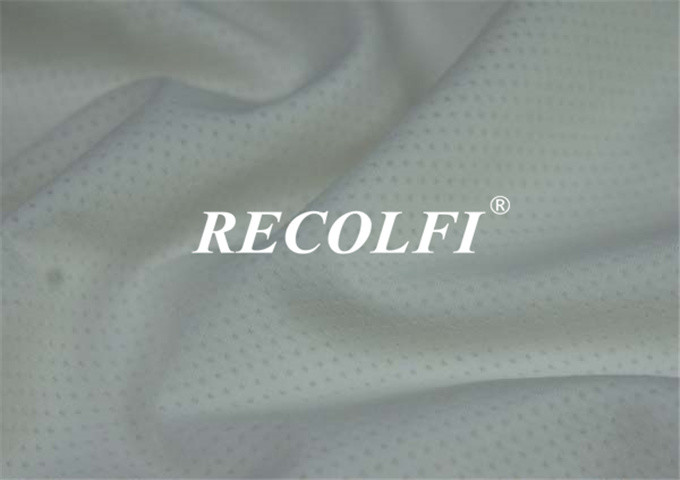 Recycled Polyester Spandex Knit Fabric 4 Way Stretch Customized Solid Color Dying