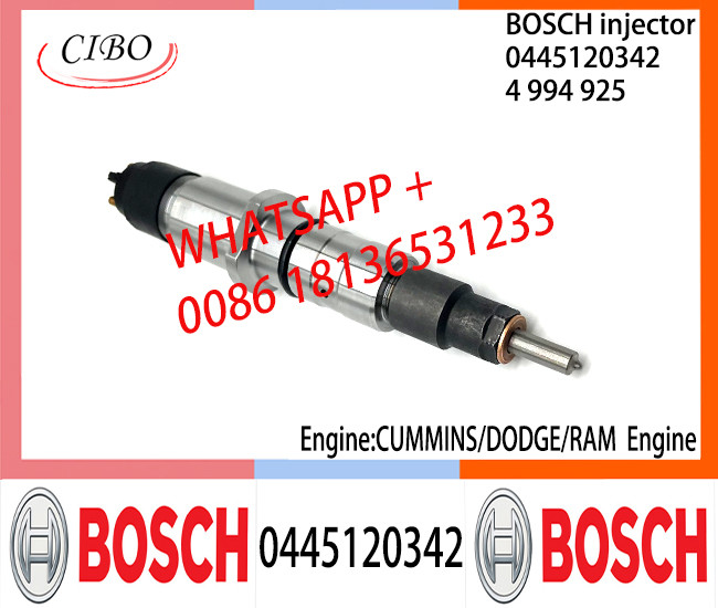BOSCH 0445120342 Neutral Diesel Fuel Injector Assembly 0445120342 4994925 For CUMMINS/DODGE/RAM Engine
