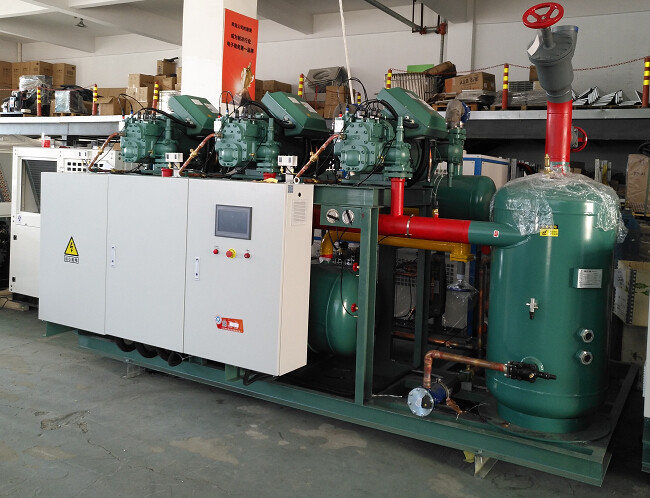 Three Parallel Screw Refrigeration Units For Cold Storage -18 Degrees