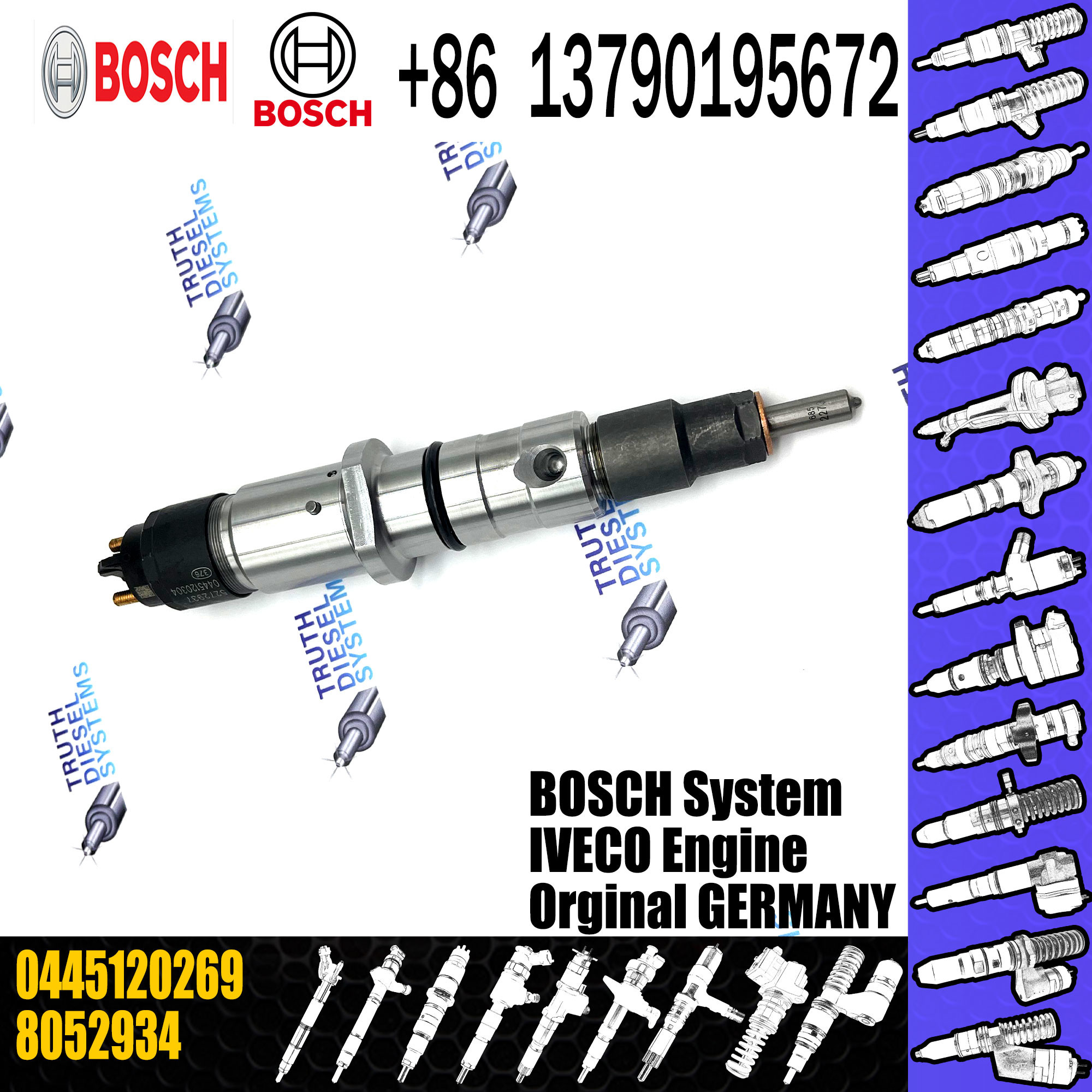 High quality diesel nozzle assembly pump injector 0445 120 269 0445120269 for common rail system