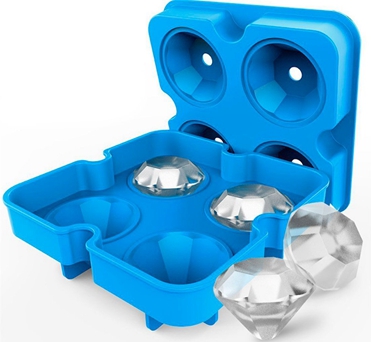 Diamond large wholesale non plastic custom bpa free personalized silicone ice cube tray mold ice cube container with lid