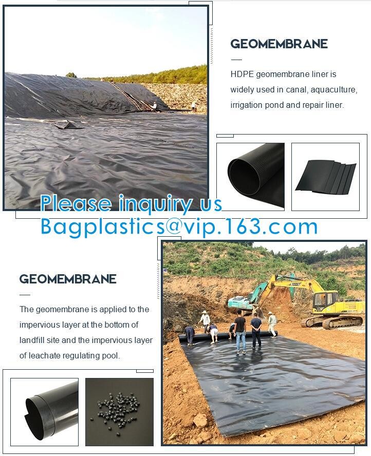 Construction Builder Film Waterproof Dampproof Clear / Black Plastic Poly Film Rolls PVC EPDM PONDS LINER Geomembrane