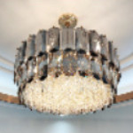 E14 Smoked Grey Pendant Light Rustproof Modern Crystal Chandelier Ceiling Lights