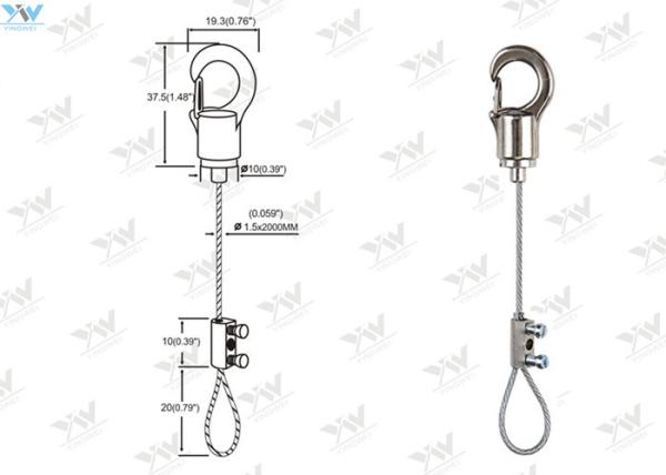 304 Stainless Steel Cable Suspension Kits Customize Wire Length For Suspended