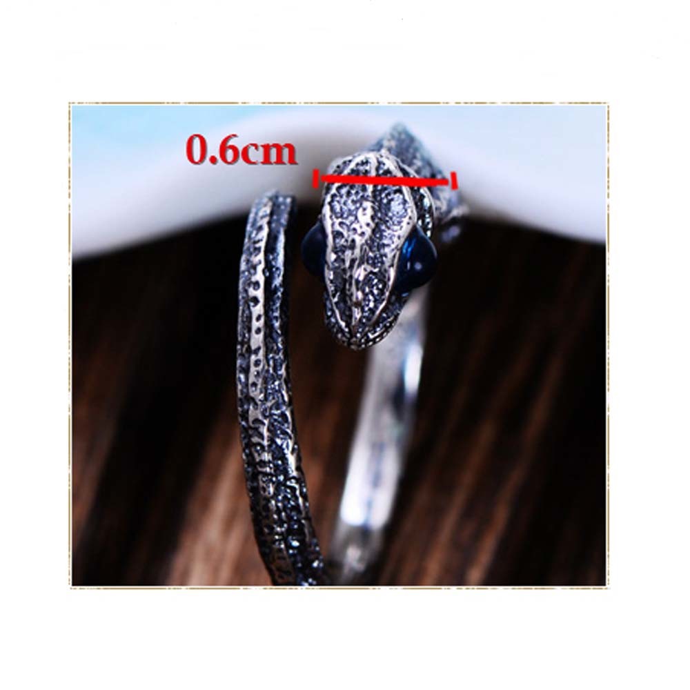 Womens and Mens Chameleon Retro Sterling Silver Ring(XH056032WBLUE)