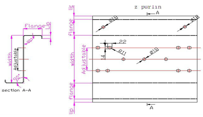 Steel CZ Purline Rolling Mill Plant Metal Roof Purlins Cold Roll Forming Machinery