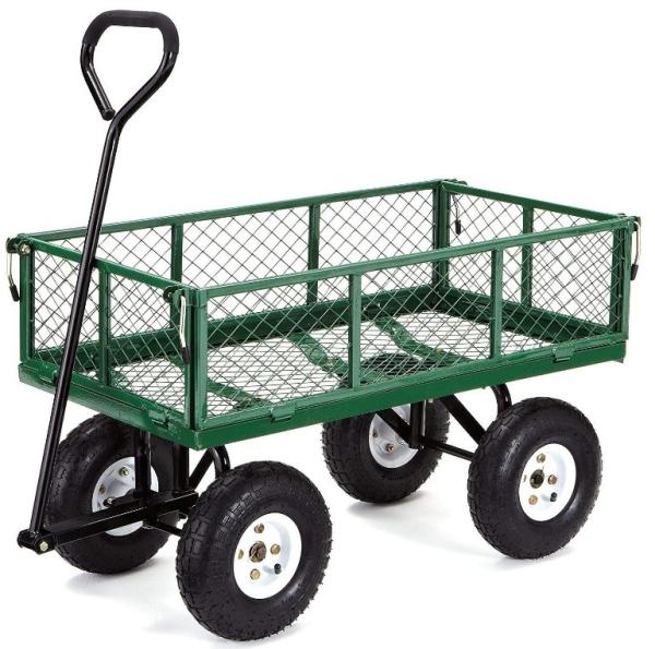 Four-wheel Garden Trolley Cart Heavy Duty Folding Utility Steel Hand Truck for