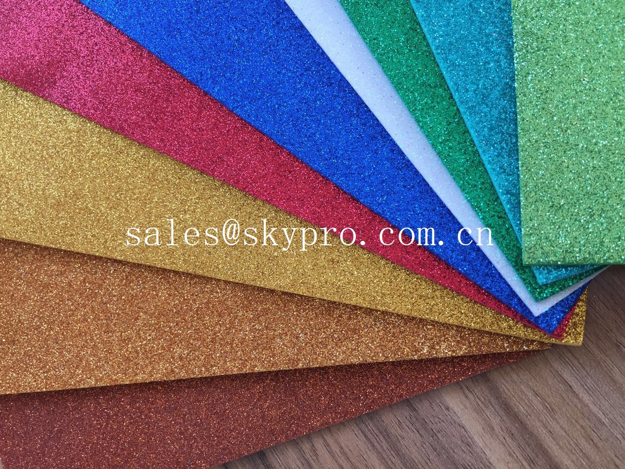 Flexible EVA Foam Rubber Sheets 1mm Thickness Blue Self - Adhesive Glitter