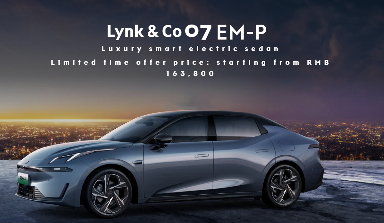 High Speed Hybrid Electric Car Geely LYNK&CO 07 EM-P 2024 Ev Car REEV LYNKCO 07 EM-P