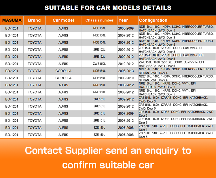 Japanese Car Brake Disc MFD-2229 for Toyota Auris NDE150L 43512-12690 43512-02180 Top-