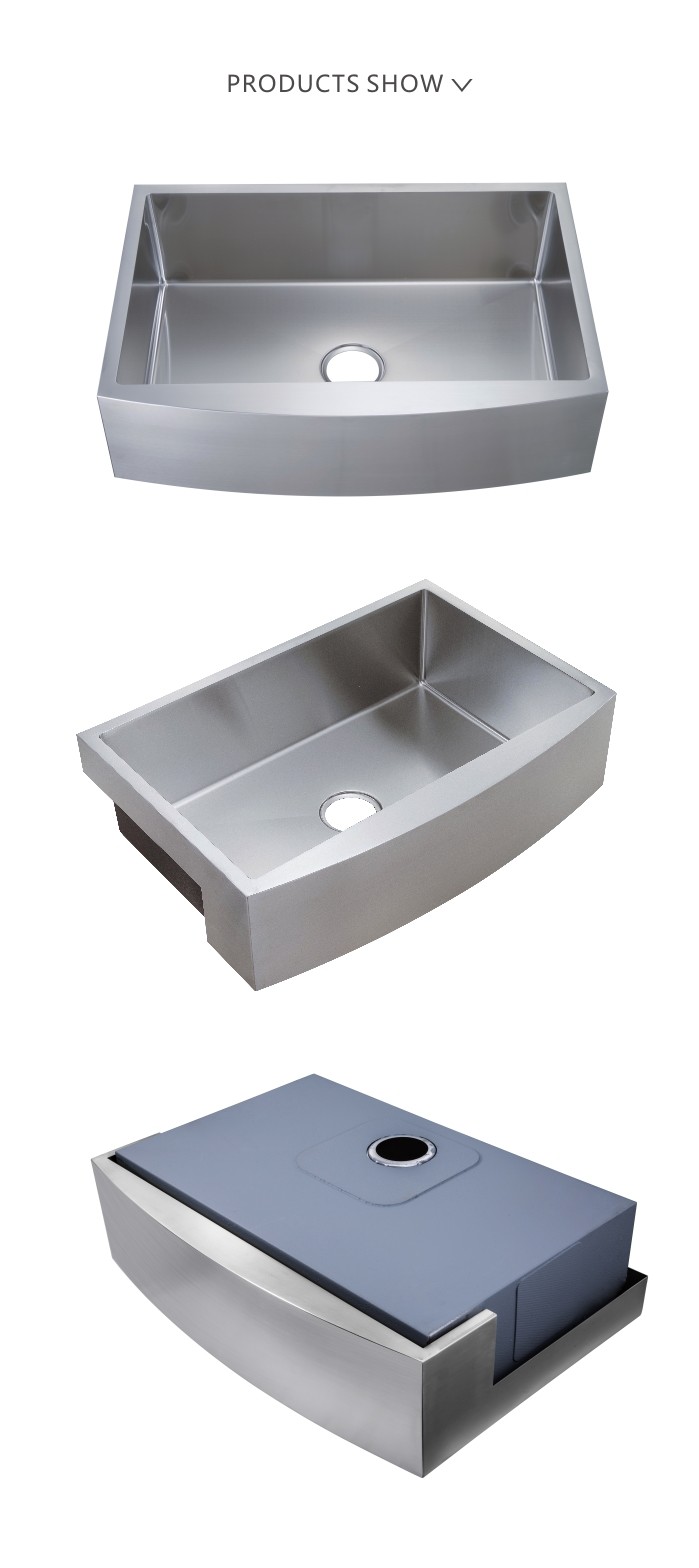 35 Inch Apron Stainless Steel Kitchen Sink Undermount Single Bowl 90x54