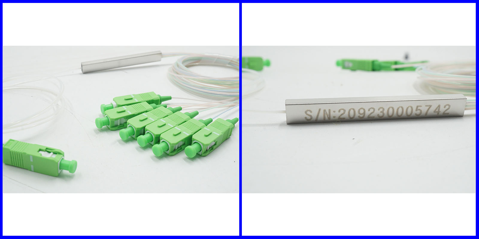 Micro Mini Module Fiber Optic Splitter FTTH 1x6 SC APC With 1260nm Wavelength