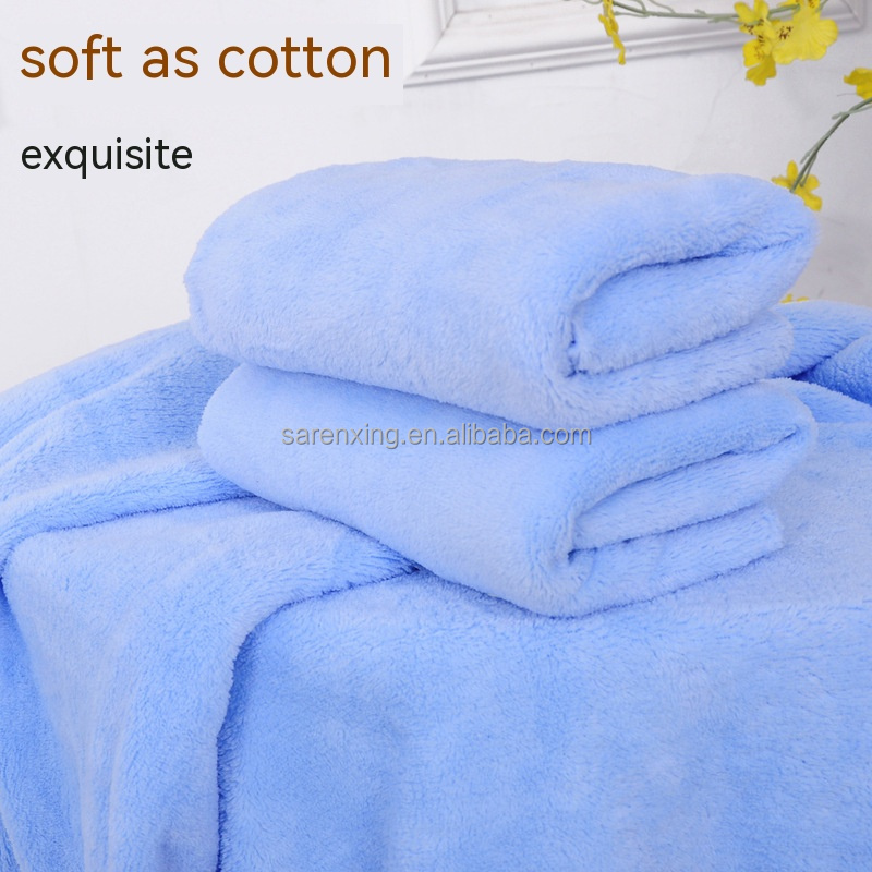Home Custom Logo Towel Set Coral Velvet Bath Towels Microfiber Hair Sports Baby Hooded Towel
