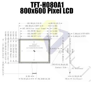 8 Inch TFT LCD Display | 800x600 Resolution With RGB Interface