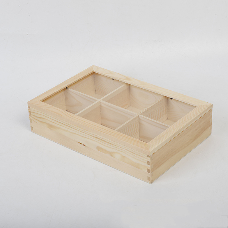 Multifunctional Wooden Storage Box With Dividers Ultraportable Dustproof