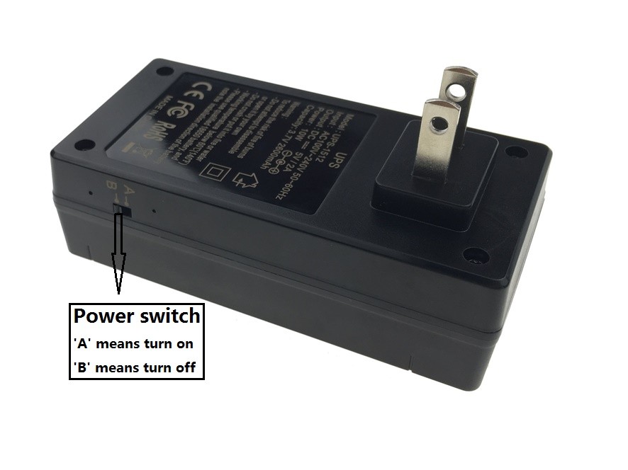 Wall plug 5v 1a 2a ac power adapter for IP camera with backup battery
