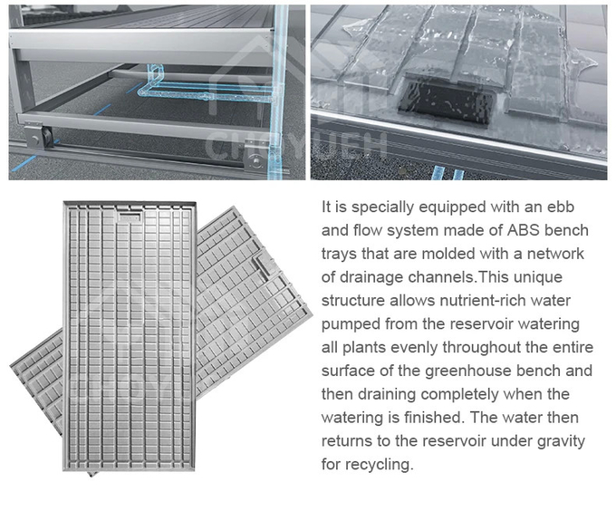 Hydroponic EBB And Flow Tray Grow Table System Agriculture Nursery Planting Flood Table ABSTray Rolling Bench Tray