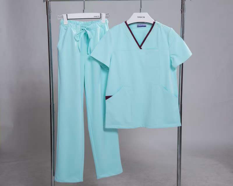 S&J OEM Medical Clothing Hospital Uniform Doctors Nurses Men Women Hospital Clothing Patient Gown Clothes Cotton Unisex Custom