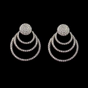 Customized Plating Whole Three A Zircon Triangle Drop Earrings For Honorable