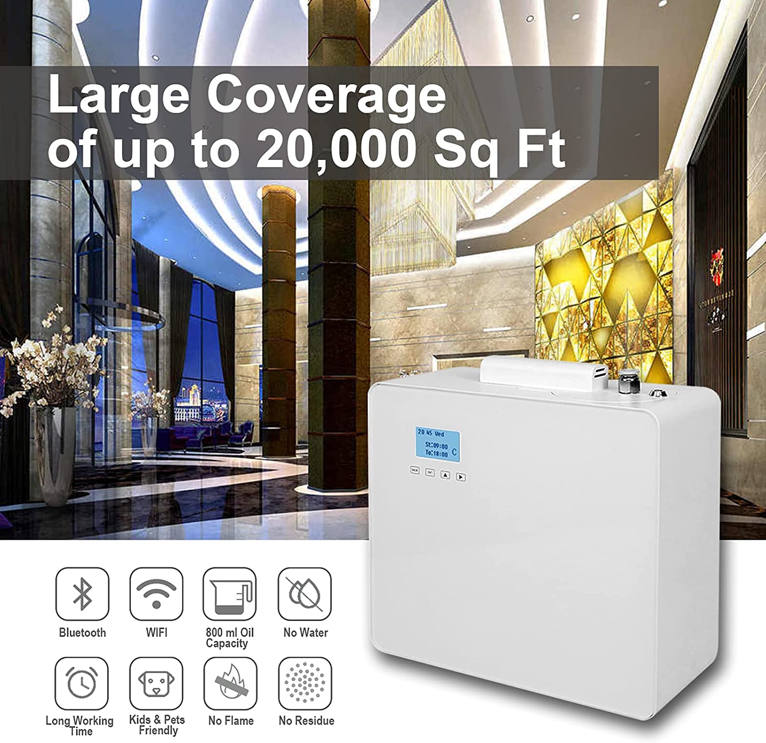 WIFI Intelligent Control Essential Oils Diffuser 800ML Large Capacity Commercial Hotel Waterless Electric Aroma Diffuser