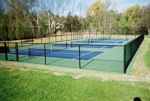 Silicon PU Acrylic Paint Basketball Court Outdoor Tennis Court Installation