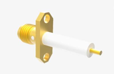 Stainless Steel Female 2-hole Flange SMA Brass RF Coaxial Connector for