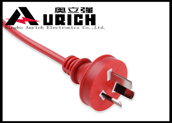 Home Appliance AC Australia Power Cord , SAA Approved Three Prong Power Cable