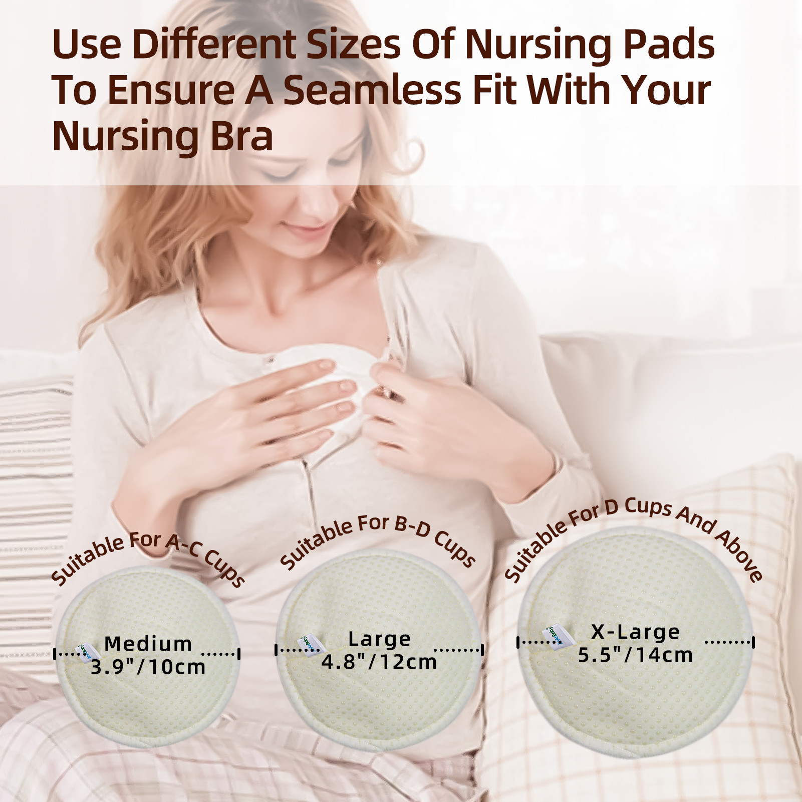Silicone Dots Washable Breast Pads Bowl Shape Anti Slip Reusable Nursing Pads