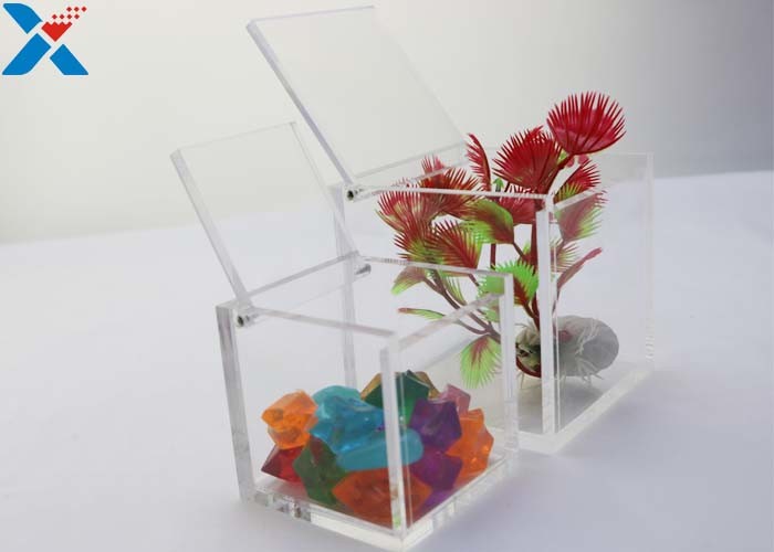 Wedding Candy Acrylic Packaging Box Mini 2 Inch Clear Acrylic Cube Box With Lid