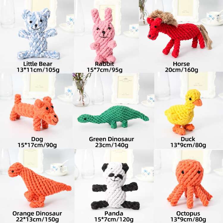 Dog Small Animals Pet Supplies Bulk Eco Friendly Interactive Custom Cotton Rope Dog Toys
