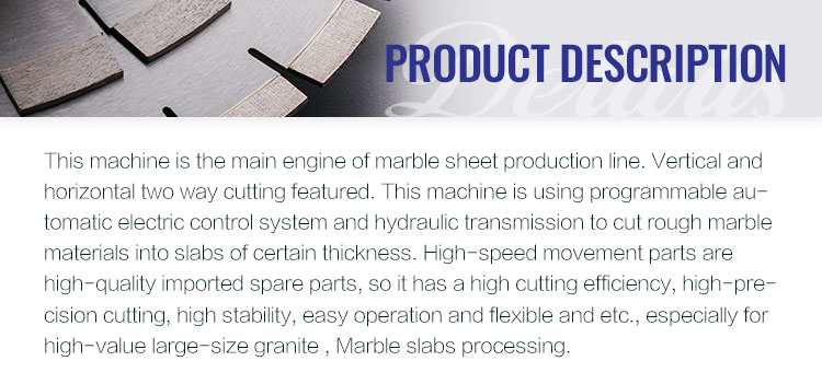 High Productivity Horizontal Stone Cutting Machine for Granite Marble Stone Block Cutter