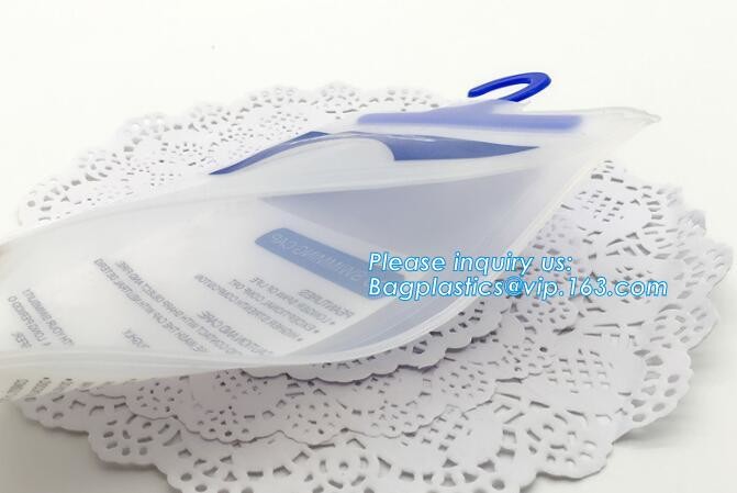 hanger bag with zip lock on the top,Frosted Zip lockk bag EVA PVC hanger bag for clothes, EVA frost drawstring bag, Froste
