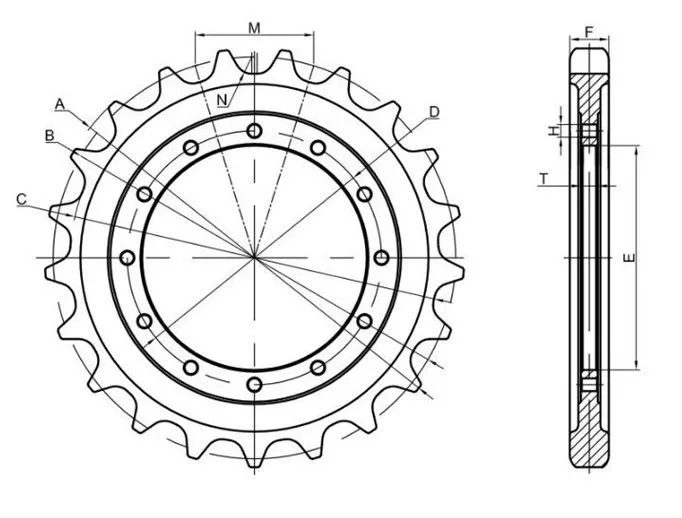 Smooth Finish Drive Sprocket Segment Group for D275ZX-5 Bulldozer Part No.17M-27-41630