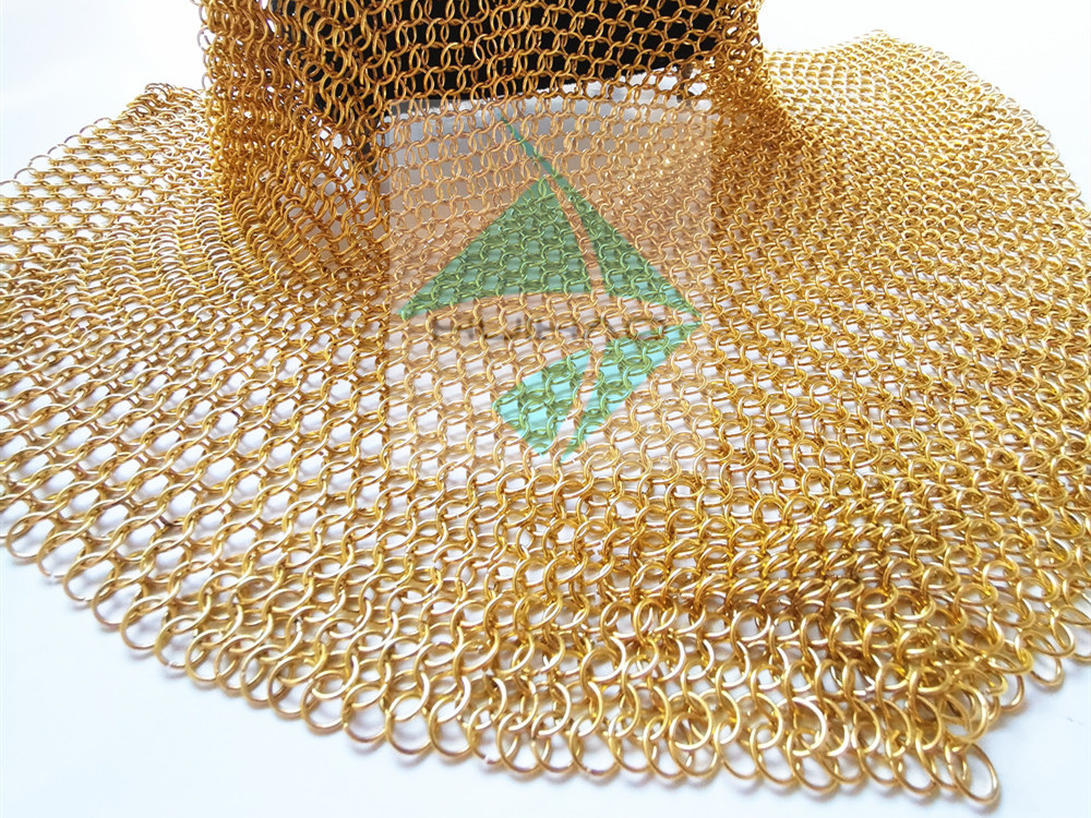Aluminum Alloy Chainmail Round Ring Mesh, Decoration Divider Metal Ring Mesh